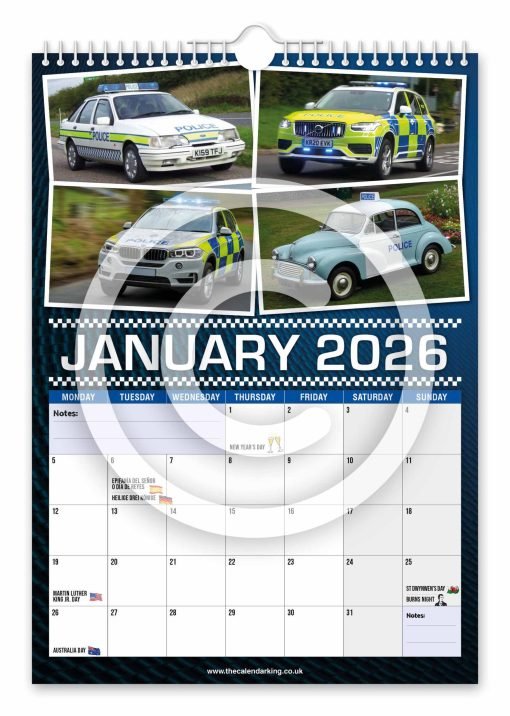 British Police Cars Novelty Calendar - Image 2