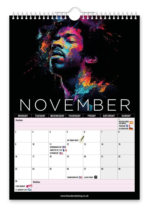 Jimi Hendrix Novelty Calendar - Image 12