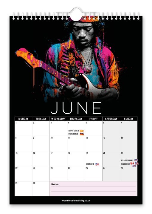 Jimi Hendrix Novelty Calendar - Image 7