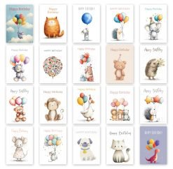 Watercolour Birthday Card Selection Pack - 001