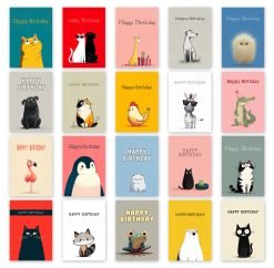 Animal illustration Birthday Card Selection Pack - 005
