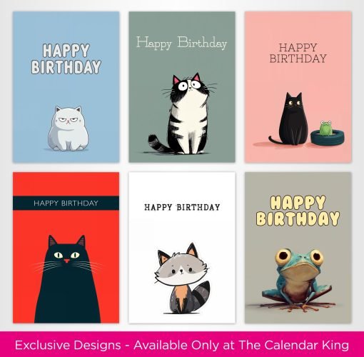 Animal illustration Birthday Card Selection Pack - 005 - Image 4