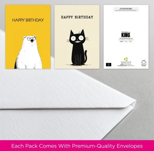 Animal illustration Birthday Card Selection Pack - 005 - Image 5