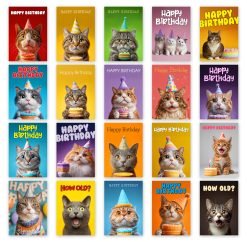 Cats Birthday Card Selection Pack - 012
