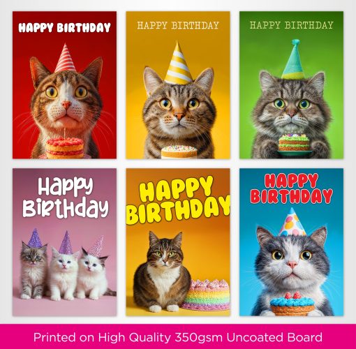 Cats Birthday Card Selection Pack - 012 - Image 2