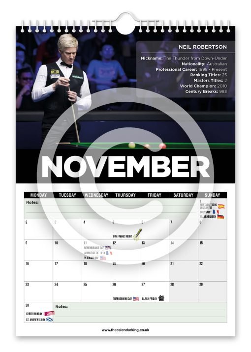 Snooker Legends Novelty Calendar - Image 12