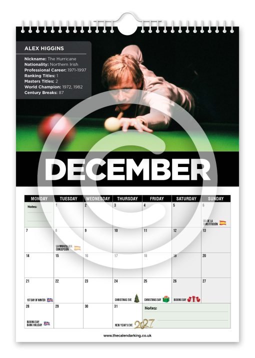 Snooker Legends Novelty Calendar - Image 13