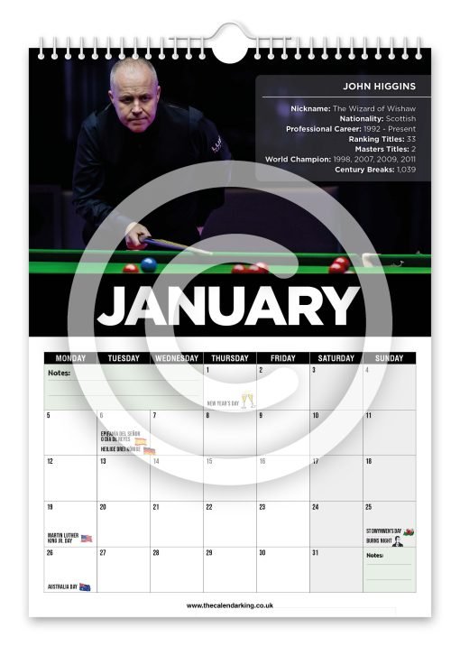 Snooker Legends Novelty Calendar - Image 2