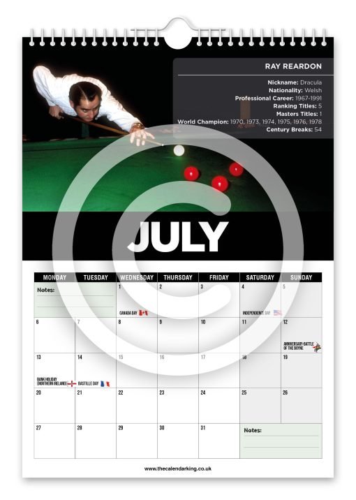 Snooker Legends Novelty Calendar - Image 8