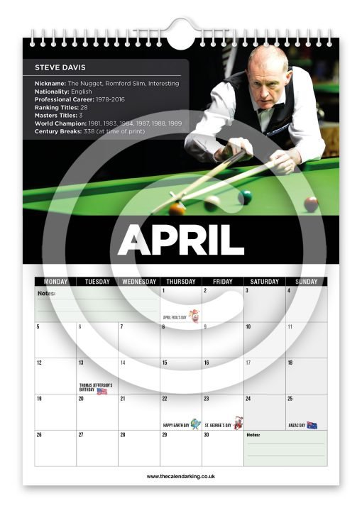 Snooker Legends Novelty Calendar - Image 5