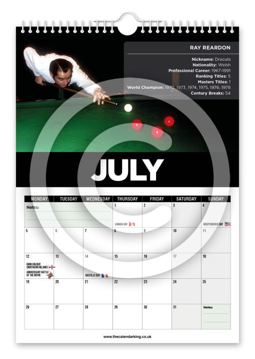 Snooker Legends Novelty Calendar - Image 8