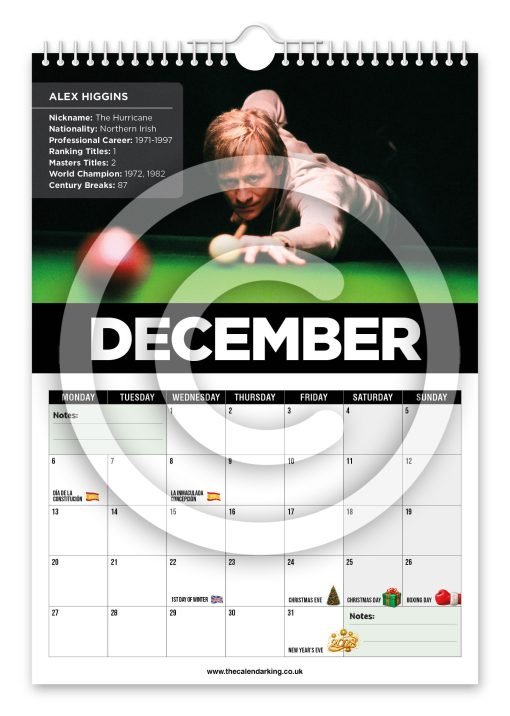 Snooker Legends Novelty Calendar - Image 13