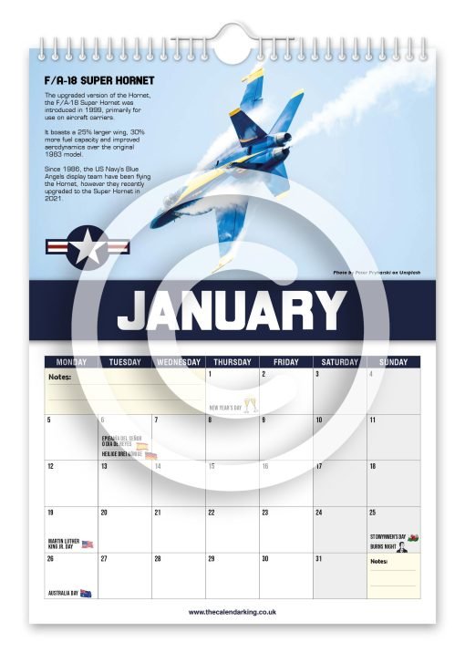 World's Greatest Fighter Jets Novelty Calendar - Image 2