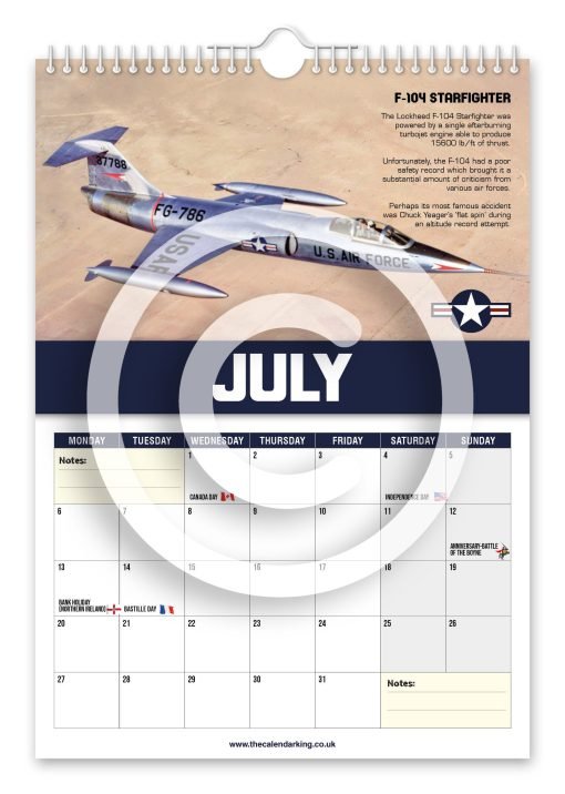 World's Greatest Fighter Jets Novelty Calendar - Image 8