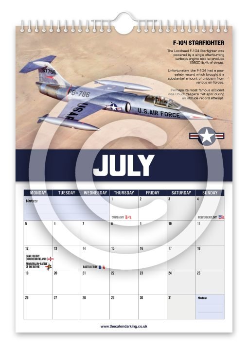 World's Greatest Fighter Jets Novelty Calendar - Image 8