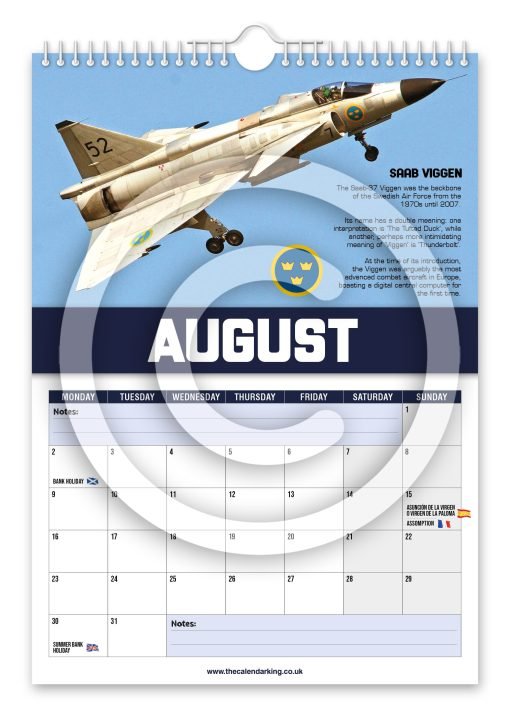 World's Greatest Fighter Jets Novelty Calendar - Image 9