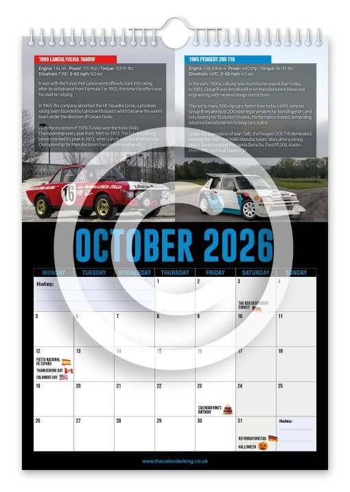 World's Greatest Rally Cars Novelty Calendar - Image 11