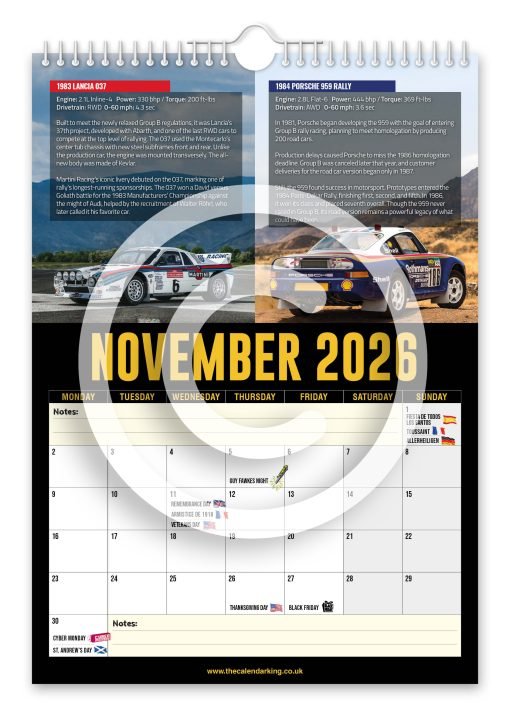 World's Greatest Rally Cars Novelty Calendar - Image 12