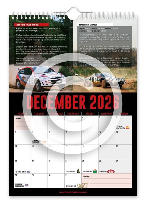 World's Greatest Rally Cars Novelty Calendar - Image 13