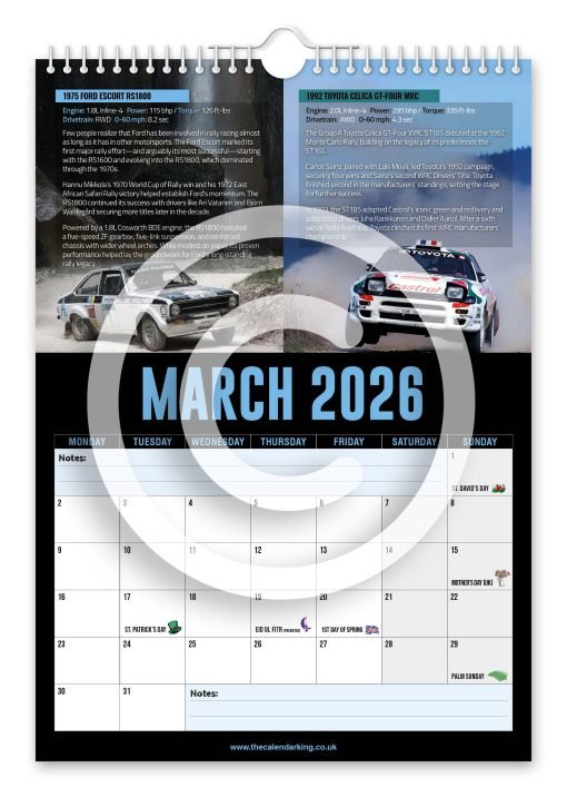 World's Greatest Rally Cars Novelty Calendar - Image 4