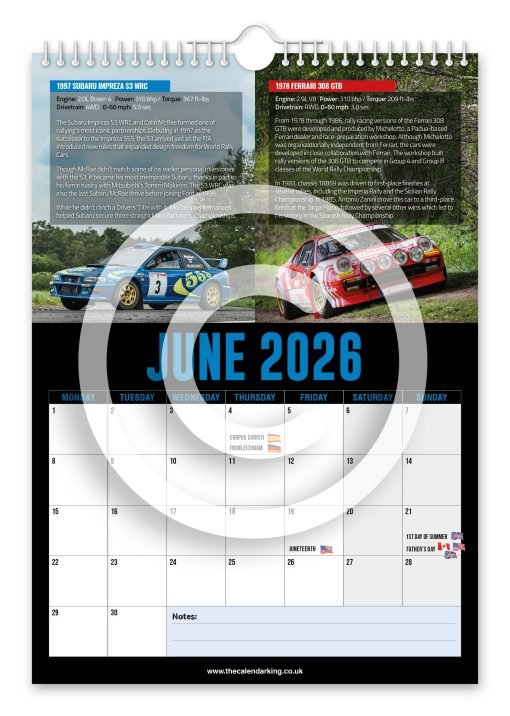 World's Greatest Rally Cars Novelty Calendar - Image 7