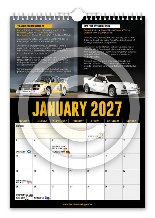 World's Greatest Rally Cars Novelty Calendar - Image 2