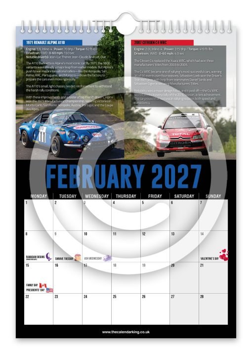 World's Greatest Rally Cars Novelty Calendar - Image 3
