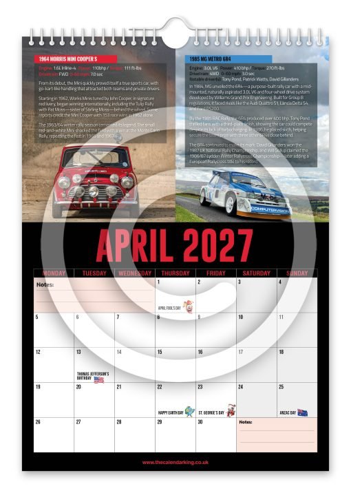 World's Greatest Rally Cars Novelty Calendar - Image 5