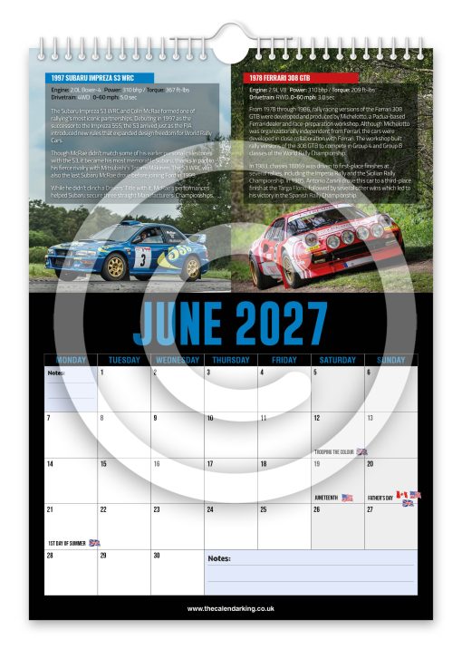 World's Greatest Rally Cars Novelty Calendar - Image 7