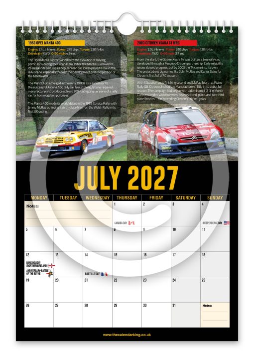 World's Greatest Rally Cars Novelty Calendar - Image 8