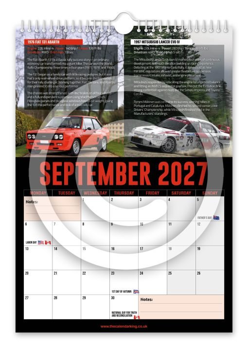 World's Greatest Rally Cars Novelty Calendar - Image 10