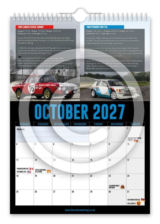 World's Greatest Rally Cars Novelty Calendar - Image 11
