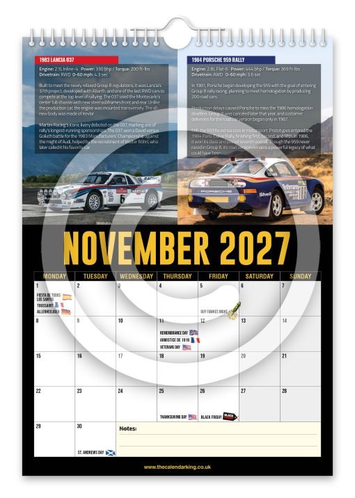 World's Greatest Rally Cars Novelty Calendar - Image 12