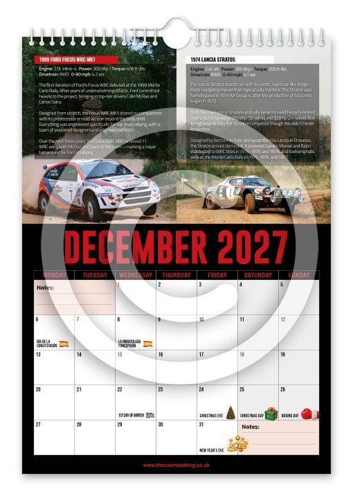 World's Greatest Rally Cars Novelty Calendar - Image 13